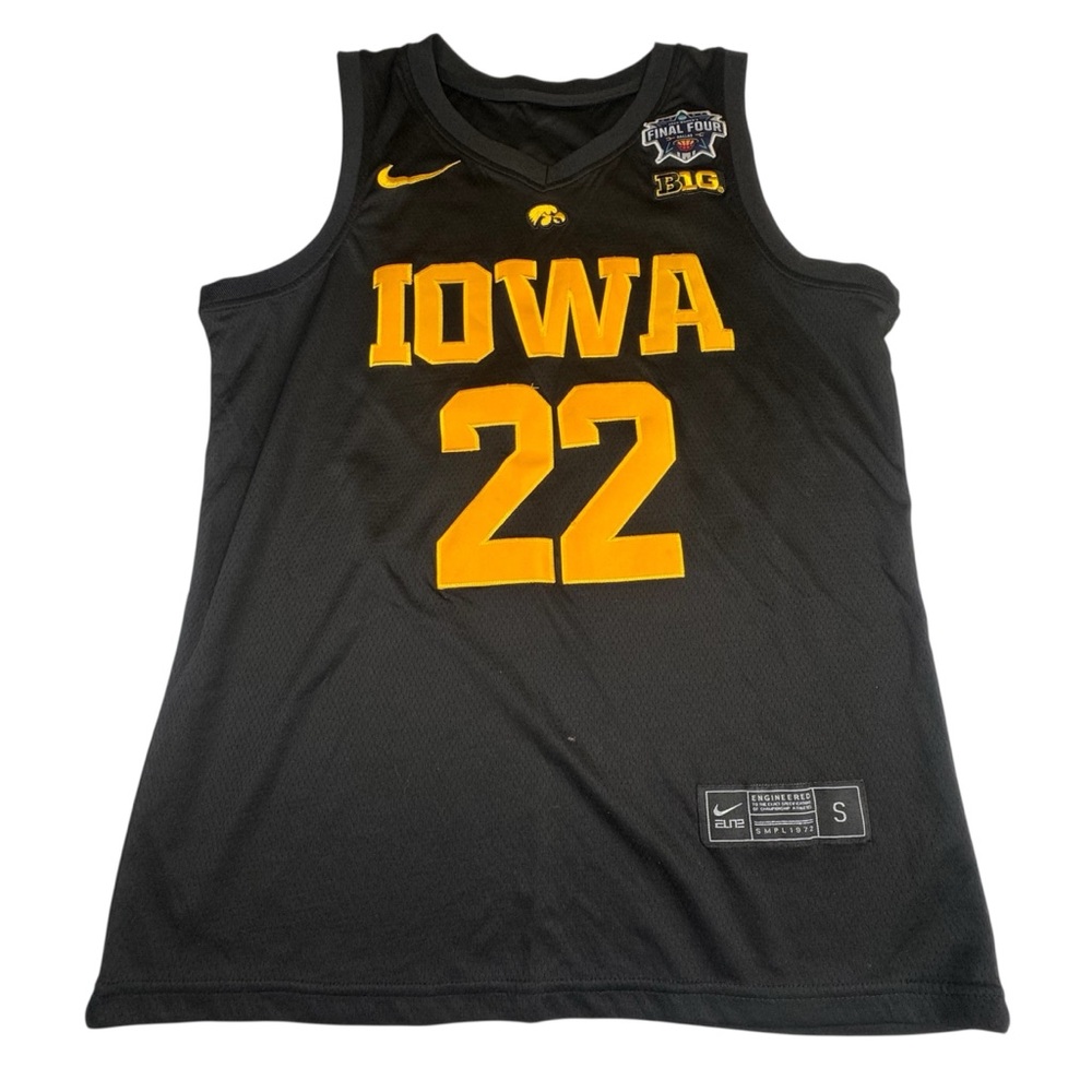 !!! SOLD !!! Clark Jersey Small Black Yellow Iowa Hawkeyes #22 Final 4 & Big 10